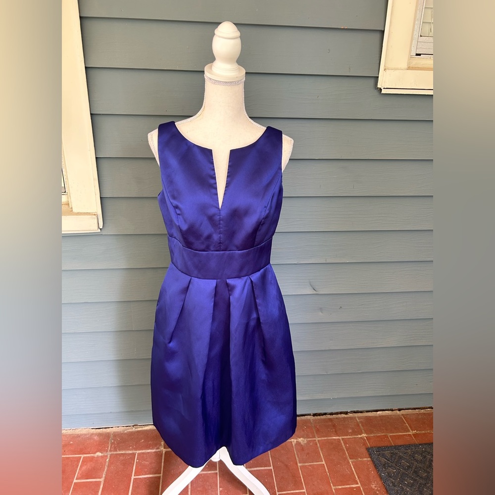 LIKE NEW Alfred Sung Dress by Dessy D654 Electric Blue Sz 10